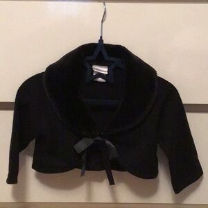 Kids black sweater jacket with ribbon